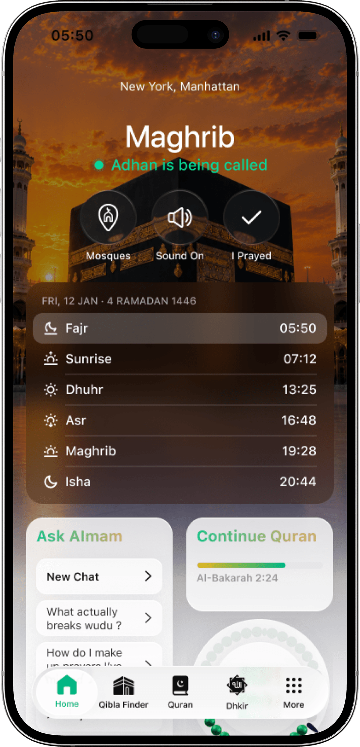 Prayer times & azan alerts